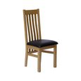 Nathan Dining Chair - Set of 2 - Oak - Dark Brown Leather