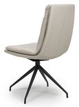 Nobo Swivel Dining Chair - Set of 2 - Taupe Faux Leather - Black Legs