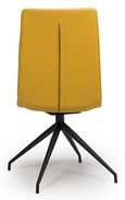 Nobo Swivel Dining Chair - Set of 2 - Yellow Faux Leather - Black Legs
