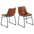Oregon Dining Chair - Set of 2 - Vintage Brandy Faux Leather