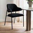 Albert Dining Armchair - Teddy Fabric - Black