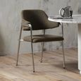 Albert Dining Armchair - Teddy Fabric - Green