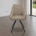 Bali Swivel Dining Chair - Set of 2 - Mink and Black - Fabric