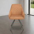 Bali Swivel Dining Chair - Set of 2 - Tan and Black - Fabric