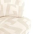 Cheyenne Beige Fabric Graffic Swivel Dining Chair with Black Legs