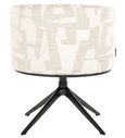 Cheyenne Beige Fabric Graffic Swivel Dining Chair with Black Legs