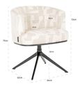 Cheyenne Beige Fabric Graffic Swivel Dining Chair with Black Legs