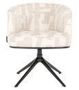 Cheyenne Beige Fabric Graffic Swivel Dining Chair with Black Legs