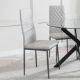 Clearance - Metro Dining Chair - Beige Leather - Black Metal Legs
