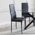 Clearance - Metro Dining Chair - Black Leather - Black Metal Legs