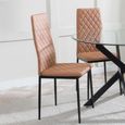 Clearance - Metro Dining Chair - Burnt Orange Leather - Black Metal Legs