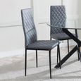 Clearance - Metro Dining Chair - Grey Leather - Black Metal Legs