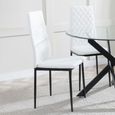 Clearance - Metro Dining Chair - White Leather - Black Metal Legs