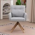 Cotswold Swivel Dining Armchair - Set of 2 - Grey - Fabric and Wood