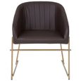 Delta Dining Chair - Brown Faux Leather with Gold Legs