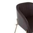 Delta Dining Chair - Brown Faux Leather with Gold Legs