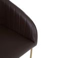 Delta Dining Chair - Brown Faux Leather with Gold Legs