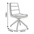 Diego Dining Chair - Swivel - Beige Leather - Black Legs