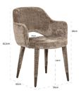 Donnatella Stone Chenille Fabric Dining Armchair