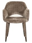 Donnatella Stone Chenille Fabric Dining Armchair