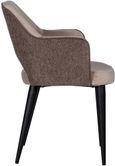 Giovanna Khaki Fabric Dining Armchair with Black Legs