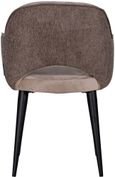 Giovanna Khaki Fabric Dining Armchair with Black Legs