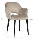 Giovanna Natural Khaki Fabric Dining Armchair with Black Legs