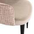 Giovanna Pink Khaki Fabric Dining Armchair with Black Legs