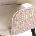 Giovanna Pink Khaki Fabric Dining Armchair with Black Legs
