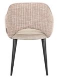 Giovanna Pink Khaki Fabric Dining Armchair with Black Legs