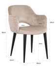 Giovanna Pink Khaki Fabric Dining Armchair with Black Legs