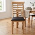 Hanover Dining Chair - Set of 2 - Ladder Back - Natural and Black - Light Oak and Faux Leather