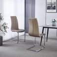 Jamison Dining Chair - Beige Faux Leather - Chrome Cantilever Base