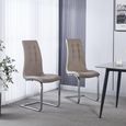 Jamison Dining Chair - Beige Faux Leather - Chrome Cantilever Base