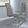 Jamison Dining Chair - Beige Faux Leather - Chrome Cantilever Base