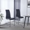 Jamison Dining Chair - Black Faux Leather - Chrome Cantilever Base
