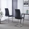 Jamison Dining Chair - Black Faux Leather - Chrome Cantilever Base