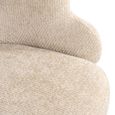 Kayla Cream Fabric Swivel Dining Chair with Black Legs