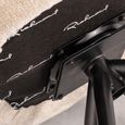 Kayla Cream Fabric Swivel Dining Chair with Black Legs