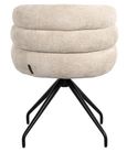 Kayla Cream Fabric Swivel Dining Chair with Black Legs