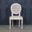 Lomira Mahogany Wood and Rattan Oval Back Dining Chair - Off White