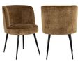 Morton Olive Fabric Dining Chair with Black Legs