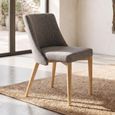 Oak Upholstered Fabric Dining Chair - Set of 2 - 036
