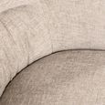 Olivia Natural Fabric Swivel Dining Chair with Black Legs