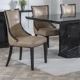 Paris Dining Chair - Taupe Leather - Brown Legs
