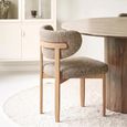 Recco Dining Chair - Set of 2 - Curved Back - Sand and Natural - Fabric and Wooden