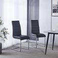 Roma Dining Chair - Black Faux Leather - Chrome Cantilever Base