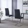 Roma Dining Chair - Black Faux Leather - Chrome Cantilever Base
