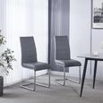 Roma Dining Chair - Grey Faux Leather - Chrome Cantilever Base