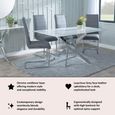 Roma Dining Chair - Grey Faux Leather - Chrome Cantilever Base